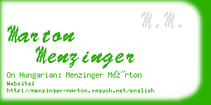 marton menzinger business card